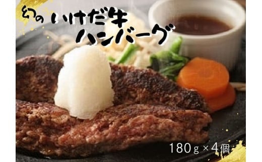 いけだ牛ハンバーグ4個セット180g×4個 冷凍 小分け 池田牛 テレビで紹介 ブランド牛 牛肉 お肉 北海道牛 国産 北海道 幻の赤毛和牛北海道池田町21500肉加工肉(ハム・ソーセージ等)