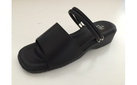 婦人用ツーウェイサンダル SU8665(ブラック/ L)奈良県川西町12000衣類・装飾品・工芸品靴・履物