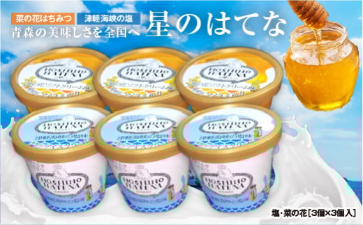 星のはてな 津軽海峡の塩味 菜の花ソフトクリーム味 各3個入り合計6個 アイス青森県横浜町12000菓子・スイーツアイス・ジェラート