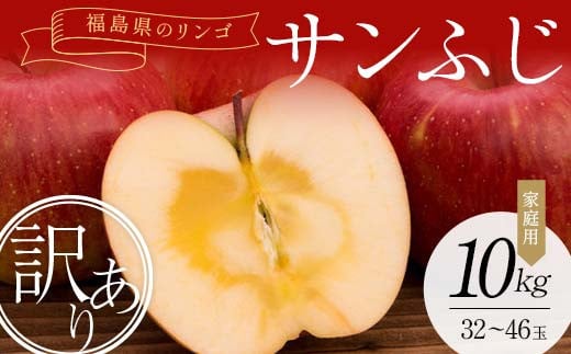<訳あり家庭用りんご>福島県のリンゴ サンふじ約10kg(32〜46玉) F7X-0015福島県須賀川市27000果物・フルーツりんご・梨