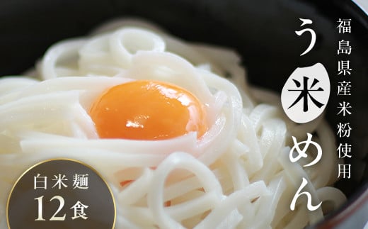 グルテンフリー 米粉で作った麺「う米めん」12食入り F7X-0206福島県須賀川市12000麺その他 麺