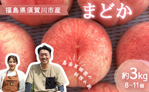 <先行受付> 嘉斎果樹園の桃「まどか」約3kg(8〜11個) もも モモ 桃 デザート フルーツ 果物 くだもの 果実 食品 F7X-0140福島県須賀川市13000果物・フルーツもも・すもも