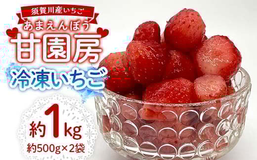 冷凍いちご「甘園房〜あまえんぼう〜」 約1kg(約500g×2袋) いちご イチゴ 苺 デザート フルーツ 果物 くだもの 果実 食品 F7X-0156福島県須賀川市7000果物・フルーツいちご