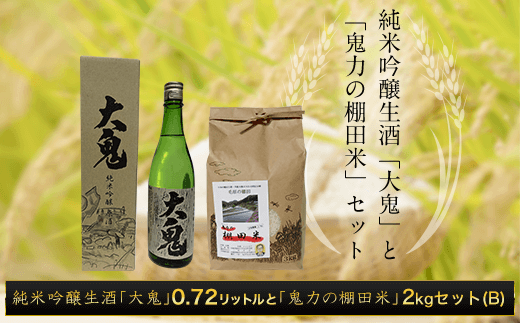 純米吟醸生酒「大鬼」0.72リットルと【令和6年産新米】「鬼力の棚田米」2sセット(B)  ふるさと納税 日本酒 お酒 酒 純米吟醸 米 お米 2kg 京都府 福知山市京都府福知山市16000酒・アルコール