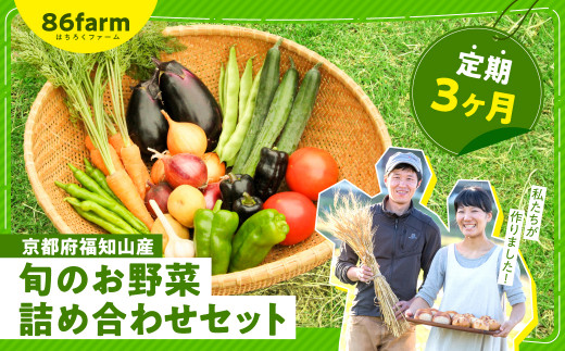 京都府福知山産 旬のお野菜詰め合わせセット(定期便3カ月)  ふるさと納税 定期便 旬の野菜 新鮮 お楽しみ 詰め合わせ セット 栽培期間中農薬 肥料不使用 京都府 福知山市 京都 福知山