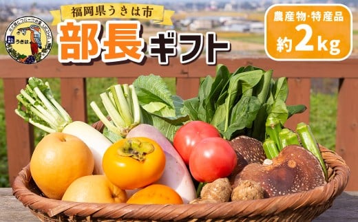 道の駅 うきは 部長ギフト (新鮮な農産物・特産品 約2kg) 野菜 ベジタブル 果物 くだもの フルーツ 農産物 特産品 特産 新鮮 フレッシュ 朝採れ 詰め合わせ 詰合せ セット ミックス お取り