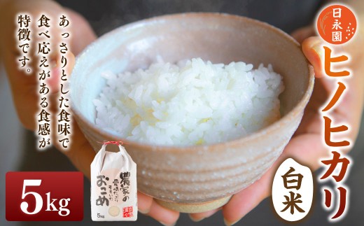 日永園 ヒノヒカリ 白米5kg 【2025年11月下旬より発送予定】 米 お米 ご飯  うきは市福岡県うきは市18000米・パン白米