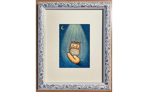 F131 ハガキ大原画【ふくろう】大阪府八尾市50000衣類・装飾品・工芸品その他 装飾品・工芸品