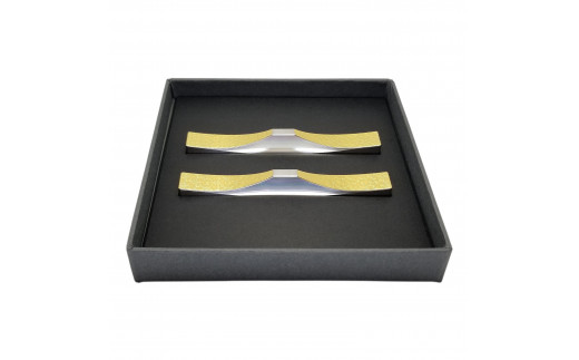 H155 ITADAKI カトラリーレスト 箸置き 吉祥文様 2個セット/ステンレス(金箔)【6.吉祥文様(青海波・胡麻)】大阪府八尾市100000雑貨・日用品食器・グラス