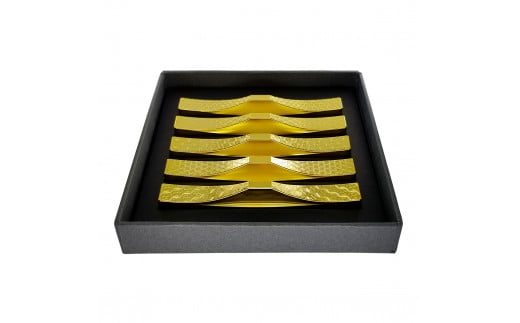 J158 ITADAKI カトラリーレスト 箸置き 5個セット/ステンレス(吉祥文様・金メッキ)大阪府八尾市300000雑貨・日用品食器・グラス