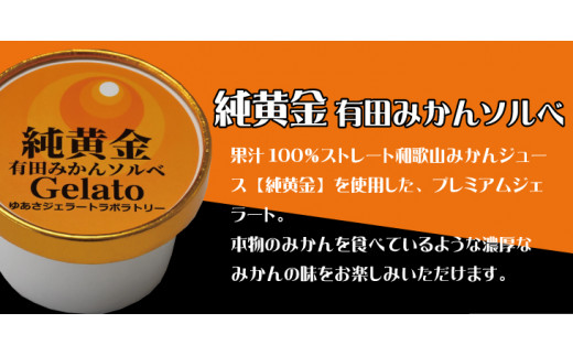 プレミアムジェラート 純黄金12個セット 有田みかんソルベ アイスクリームセット 100mlカップ ゆあさジェラートラボラトリー【ntb700-08】和歌山県北山村20000菓子・スイーツアイス・ジェラー