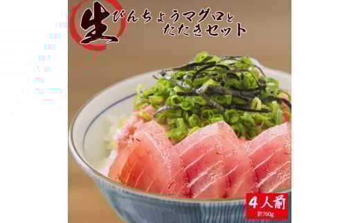 那智勝浦直送!天然もちもち生ビン長まぐろとたたきセット 4人前 / マグロ 鮪 ビンチョウ びんちょう 魚 海鮮 海鮮丼【uot805】和歌山県北山村22000魚介・海産物鮮魚