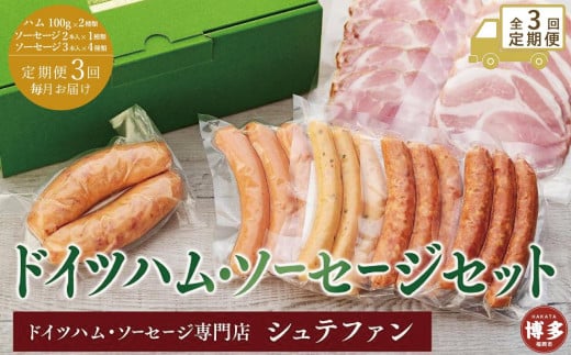 全3回定期便(毎月)【福岡市内のドイツハム・ソーセージ専門店】シュテファン ドイツハム・ソーセージセットA福岡県福岡市30000肉加工肉(ハム・ソーセージ等)