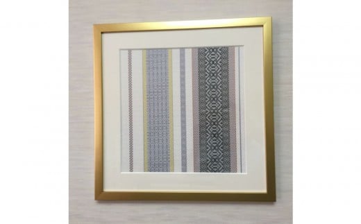 博多織額装 横45cm×縦45cm 白地 五色献上華籠柄福岡県福岡市550000衣類・装飾品・工芸品その他 装飾品・工芸品