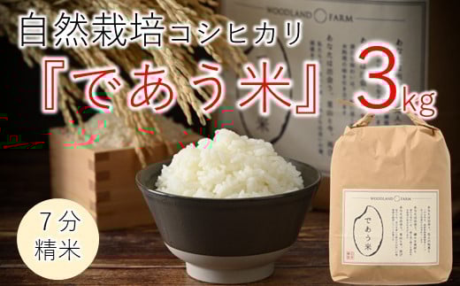 数量限定 米 3kg 令和7年産 新米 こしひかり 自然栽培 七分精米 栄養 豊富 お米 こめ おこめ ご飯 ごはん R7 2025年産 こだわり おいしい 美味しい であう米 石川県 能登 羽咋石川県羽咋市12000米