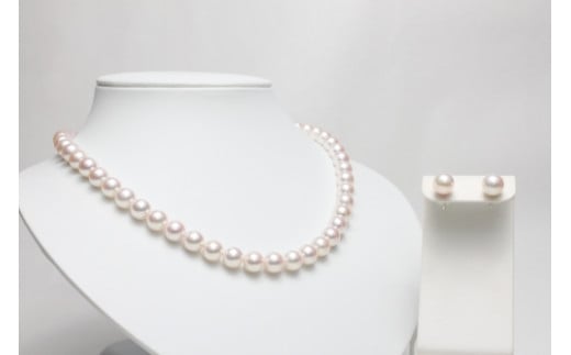 アコヤ真珠 7.5ミリ〜8.0ミリ ネックレス・ピアスセット / 三重ブランド あこや アクセサリー ギフト プレゼント パール 母の日 入学式 卒業式 結婚式 伊勢志摩 南伊勢町 三重県三重県南伊