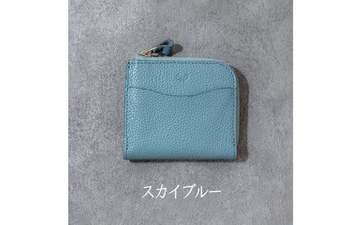 本革 L字ファスナー ミニ財布 日本製 レザー 革製品 コンパクト 小銭入れ Liete WH-23 スカイブルー兵庫県福崎町74000衣類・装飾品・工芸品財布