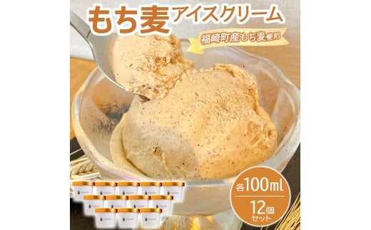 もち麦アイスクリーム 12個入 福崎町産もち麦使用 アイスクリーム もち麦兵庫県福崎町17000菓子・スイーツアイス・ジェラート