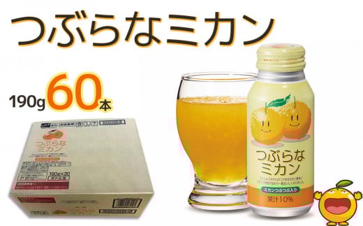 つぶらなミカン 190g×60本 みかんジュース オレンジジュース 蜜柑 ミカン 大分県産 九州産 津久見市 国産大分県津久見市22000お茶・飲料果汁・野菜飲料