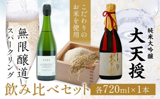 飲み比べセット 純米大吟醸 大天授 無限醸道 スパークリング 各 720ml × 1本 計2本《30日以内に出荷予定(土日祝除く)》麻原酒造株式会社 茨城県 河内町 酒 日本酒 【配送不可地域あり】茨城県
