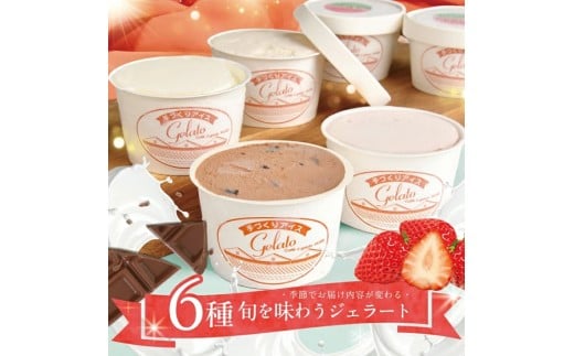 ジェラート 詰め合わせ 6種 保存料不使用 アイス 手作り スイーツ アイスクリーム いちご ミルク チョコ フルーツ 果物 野菜 季節限定 メロン 桃 梨 ラフランス 干し柿 アスパラガス 米 デザ
