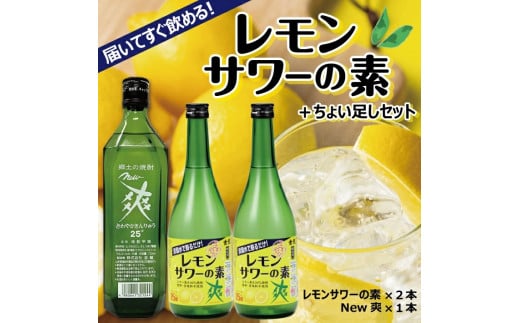 郷土の焼酎 さわやかレモンサワーの素 ちょい足しセット SA1363山形県酒田市10000酒・アルコール焼酎