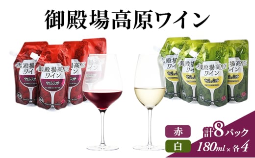 ワイン 御殿場高原ワイン 赤 白 8パック セット 詰め合わせ 赤ワイン 白ワイン 酒 お酒 アルコール パウチ 持ち運び ピクニック アウトドア ギフト プレゼント 御殿場 静岡 静岡県 裾野 裾野