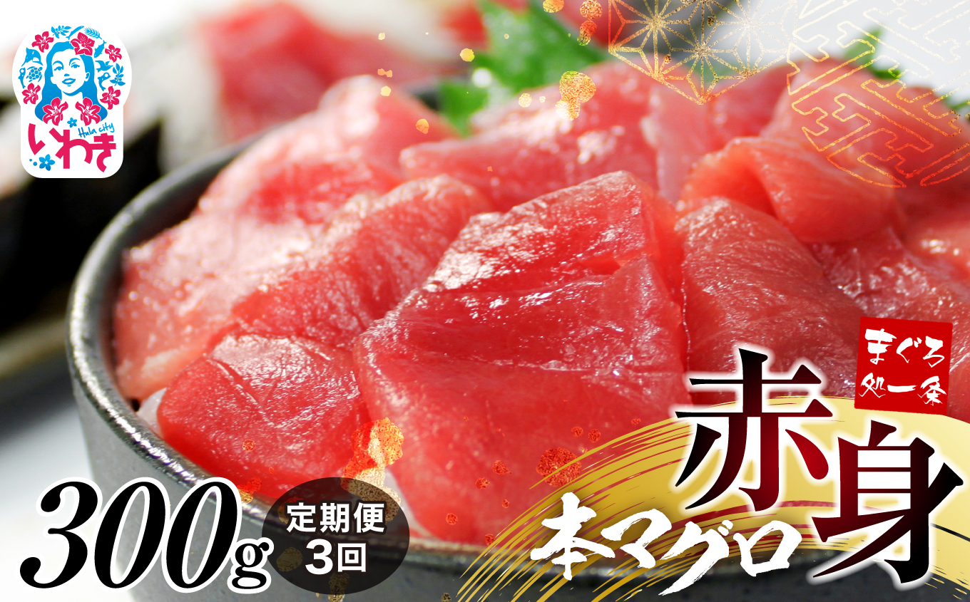 【定期便/計3回】本マグロ赤身300g(計900g)【DG009-t3】|いわき市 ふるさと納税 株式会社東日本貿易 鮪 本鮪 本まぐろ マグロ 刺し身 さしみ さかな 海鮮 寿司 解凍レシピ付福島県いわき市39000