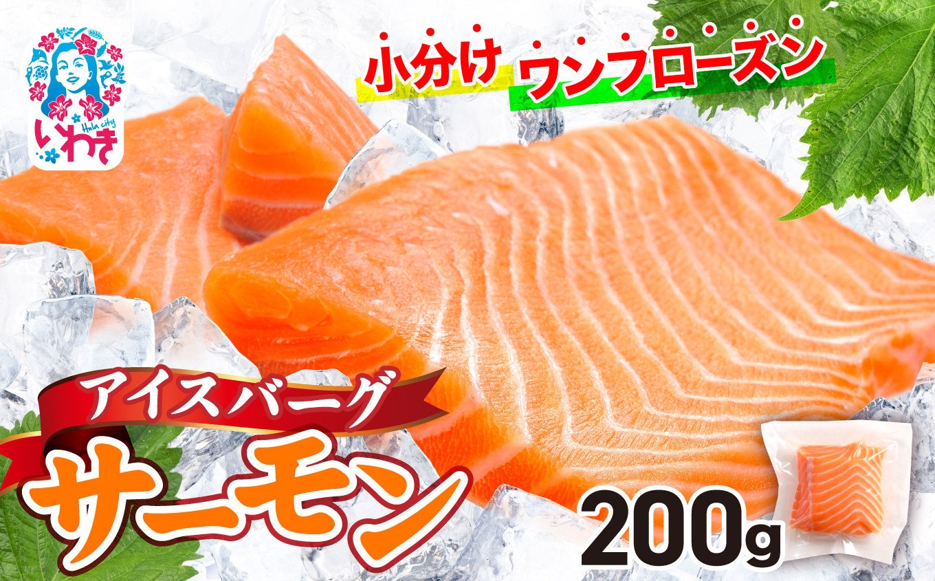 アイスバーグサーモン(アトランティックサーモン)200g | サーモン ふるさと納税 サケ さけ しゃけ 刺し身 お刺身 個包装 さかな 魚介類 寿司【DK006-200g】福島県いわき市7000魚介・海産物鮮