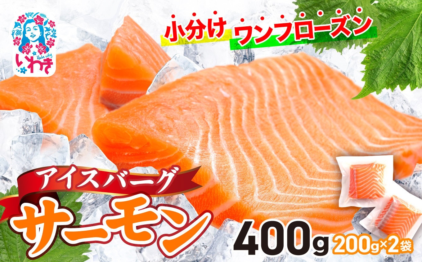 アイスバーグサーモン(アトランティックサーモン)400g | サーモン ふるさと納税 サケ さけ しゃけ 刺し身 お刺身 個包装 さかな 魚介類 寿司(DK006-400g) 【DK006-400g】福島県いわき市10000魚介・