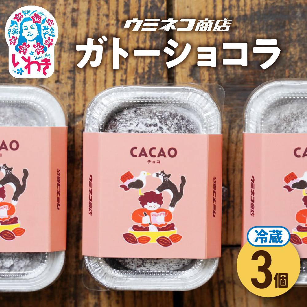 粉とカカオ 3個入り ウミネコ商店のガトーショコラ | ウミネコ商店 ガトーショコラ スイーツ 洋菓子 濃厚 チョコレートケーキ 個包装 お取り寄せ ギフト プレゼント デザート 贈答用 | US0