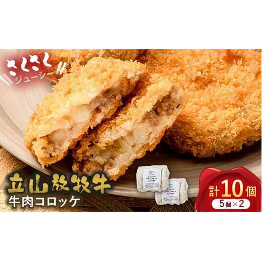 立山放牧牛 牛肉コロッケ5個×2セット カシワファーム 牛肉 おかず 惣菜 時短 冷凍 富山県 立山町 お歳暮 お中元 F6T-452富山県立山町13000鍋セット・総菜・加工食品総菜