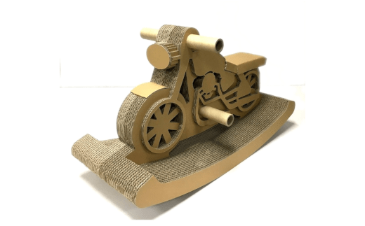 【工作×遊び×バイク】段ボール製 組み立て遊具「バイク木馬」 フーゲツ 【0014-0007-01】新潟県小千谷市55000雑貨・日用品おもちゃ・ぬいぐるみ