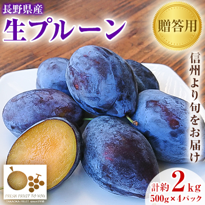 「産地より信州中野の旬をお届け♪」 高丘フルーツの長野県産「生プルーン」贈答用 約2Kg【配送不可地域:離島】【1407599】長野県中野市16000果物・フルーツその他 果物・フルーツ