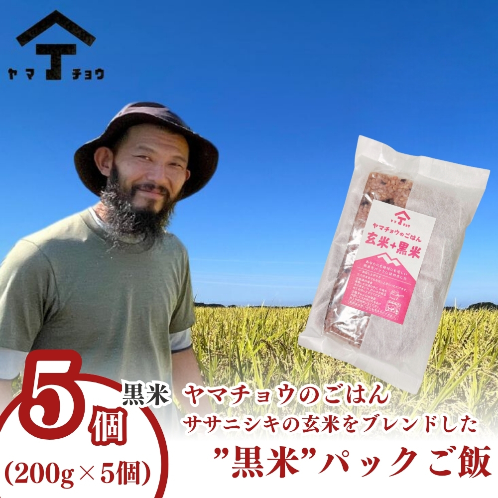 ヤマチョウのごはん パックご飯 玄米 黒米ブレンドごはん 200g×5個セット 秋田県産秋田県にかほ市9400鍋セット・総菜・加工食品その他 鍋セット・総菜・加工食品