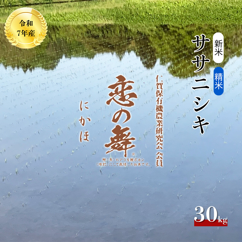 特別栽培米 恋の舞 ササニシキ にかほ 精米 30kg秋田県にかほ市62000米・パン白米
