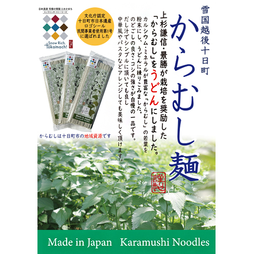 【豊富な栄養!】雪国越後十日町からむし麺(うどん)5束入りギフト(200g×5束) 麺類 新潟 新潟県十日町市9000麺