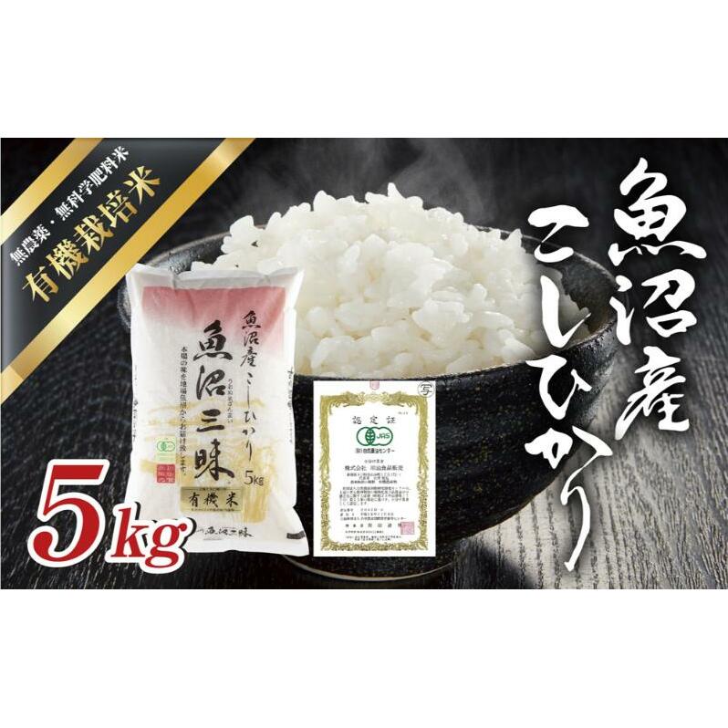 令和6年産 魚沼産 コシヒカリ 有機栽培米 5kg 米 こしひかり お米 コメ 新潟 魚沼 魚沼産 白米  新潟県産 精米 産直 産地直送 有機栽培 お取り寄せ 魚沼三昧 川治米店 新潟県 十日町市 もちも