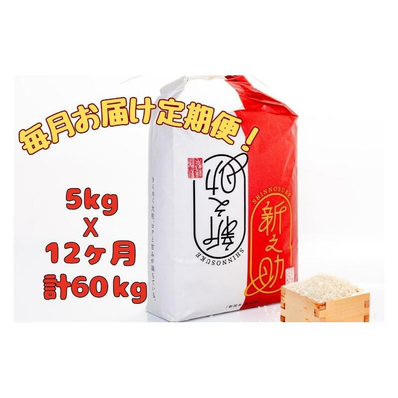 【通年受付】令和7年産【10月発送開始!】魚沼産新之助 精米5kg 全12回 十日町市 十日町 米新潟県十日町市225000米・パン白米