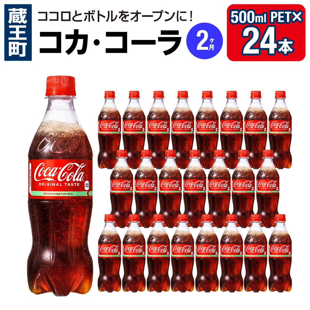 【2か月連続お届け】コカ・コーラ 500ml PET×24本 【04301-0699】宮城県蔵王町20000お茶・飲料その他 お茶・飲料