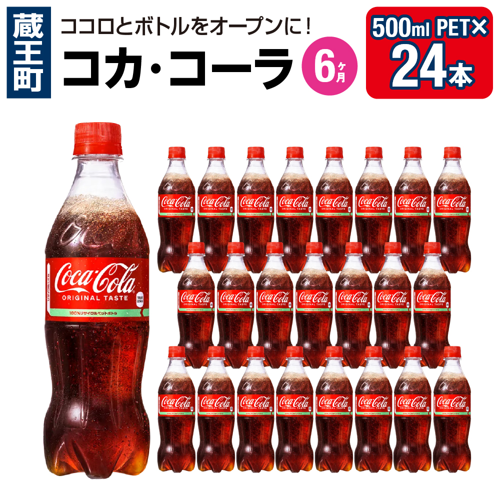 【6か月連続お届け】コカ・コーラ 500ml PET×24本 【04301-0700】宮城県蔵王町60000お茶・飲料その他 お茶・飲料