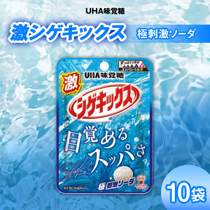 UHA味覚糖 激シゲキックス 極刺激ソーダ 10パック入り お菓子 グミ 菓子 食品 F24R-131福島県白河市7000菓子・スイーツ