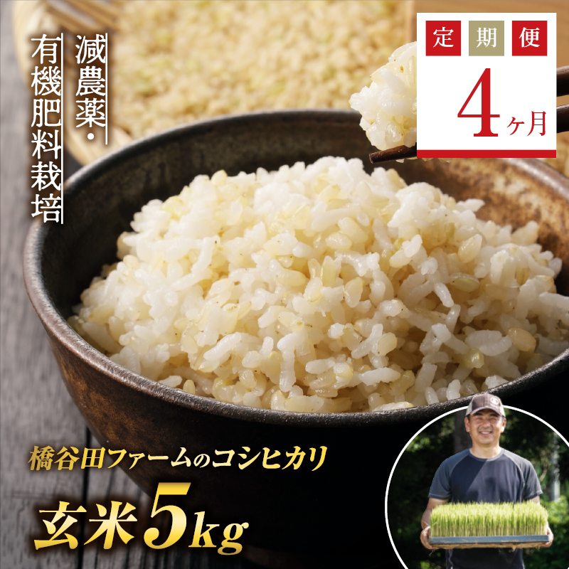 《定期便4ヶ月》減農薬・有機肥料栽培 西会津産米コシヒカリ 玄米 5kg F4D-1779福島県西会津町80000米・パン玄米・雑穀米・もち米・餅