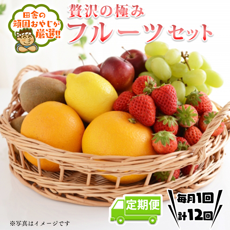 【 定期便 】贅沢 の極み フルーツ セット 【毎月1回1年コース(計12回)】田舎の頑固おやじが厳選! 茨城県 厳選 定期 果物 くだもの 旬 上級品 極上 贅沢 極み ギフト プレゼント 贈り物 お歳