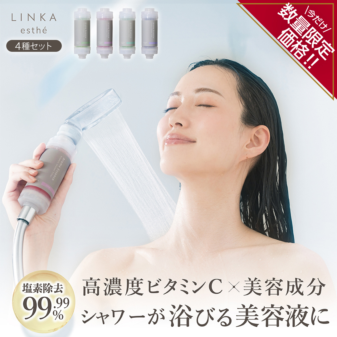 \ 数量限定価格! / LINKA esth? アロマエッセンス ビタミンシャワーフィルター(4種セット) リンカ LINKA 美容 美容機器 シャワー お風呂 美容液 シャワーヘッド バスタイム 浄水器 リラック