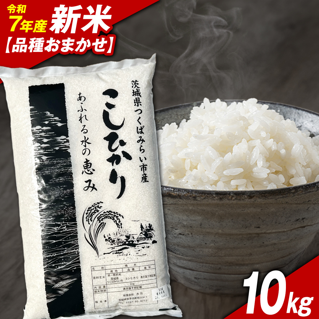 \ 令和7年産新米 /【11月下期出荷】品種おまかせ 10kg 茨城県つくばみらい市産 精米 こしひかり コシヒカリ あきたこまち ひとめぼれ ふくまる ゆめひたち ミルキークイーン にじのきらめ