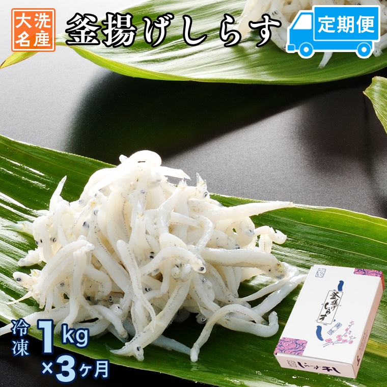 定期便 釜揚げしらす (1kg×3か月) 天然 釜揚げ ふっくら しらす シラス 魚 さかな 魚介 離乳食茨城県大洗町27000魚介・海産物その他 魚介・海産物