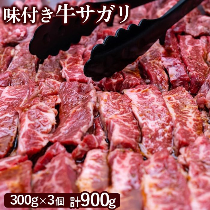 味付き牛サガリ300g×3個(計900g)【160030】北海道恵庭市25000肉牛肉