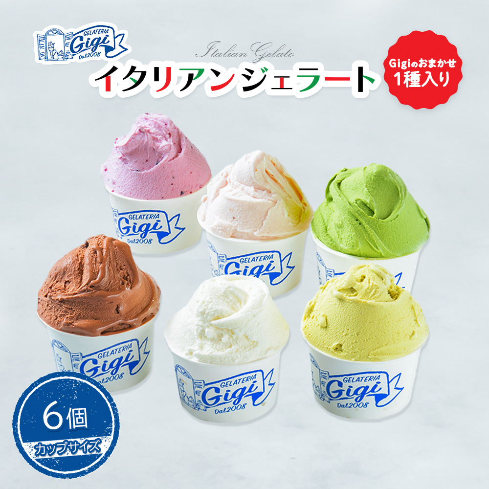 ジェラテリアGigiのイタリアンジェラート6種(Gigiのおまかせ1種入り)【カップサイズ6個】【43003201】北海道恵庭市12500菓子・スイーツアイス・ジェラート