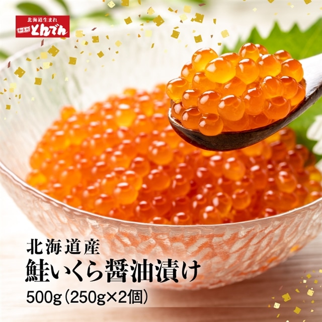 北海道産 いくら醤油漬け 500g(250g x 2P)【44001201】北海道恵庭市24000魚介・海産物いくら